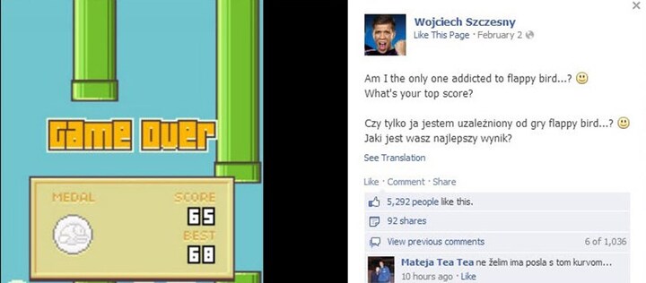 Thủ môn Arsenal chơi Flappy Bird được gần 300 điểm