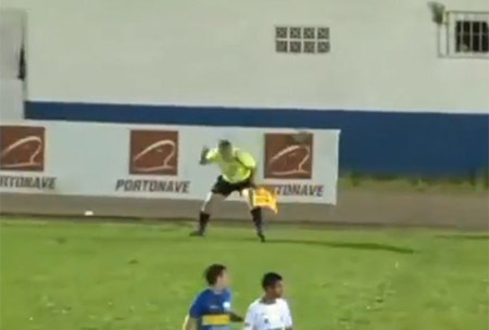 Clip: Trọng tài bị... đàn chim mổ tới tập trên sân bóng