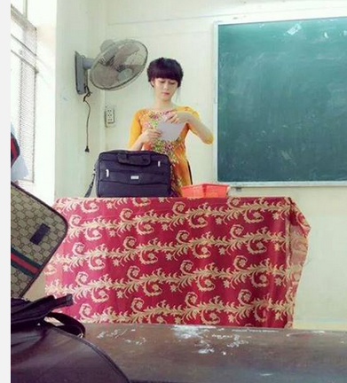 Nhan sắc tựa hot girl của cô giáo 9X “chao đảo” dân mạng