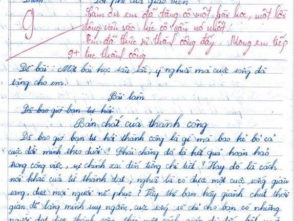 Bài văn 9 điểm cộng của học sinh lớp 10 gây xôn xao