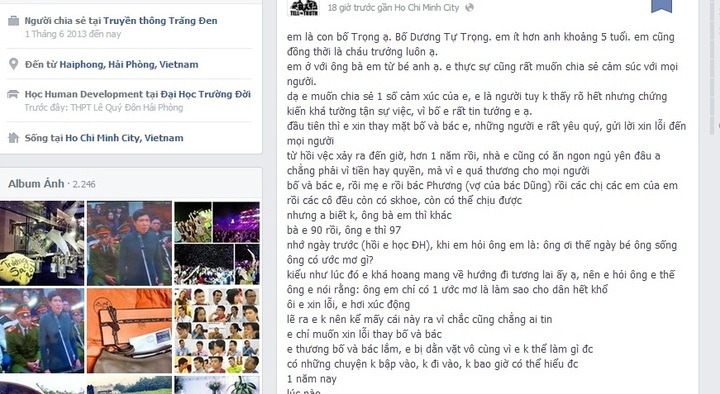 Con trai Dương Tự Trọng tâm sự về biến cố gia đình