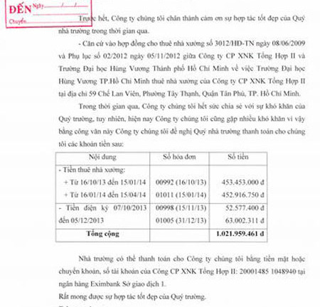 ĐH Hùng Vương TP.HCM: 20 tỷ tiền chi trả thuê mặt bằng đã đi đâu?