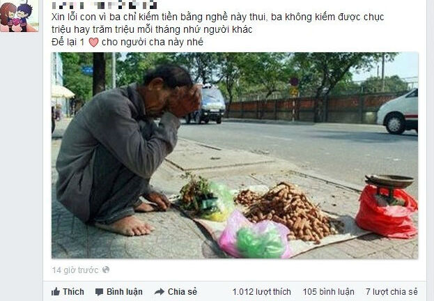 Nhói lòng khi nhìn thấy hình ảnh người cha nghèo