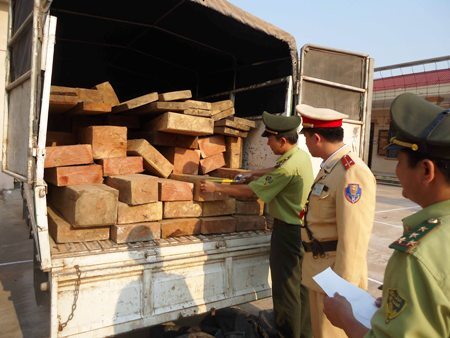 Phát hiện 3,7m3 gỗ quý vì xe... nổ lốp