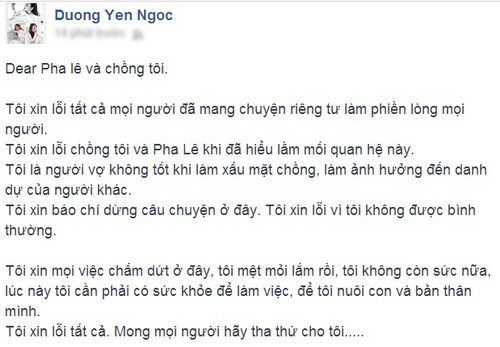 Dương Yến Ngọc bất ngờ xin lỗi Pha Lê và chồng sau scandal