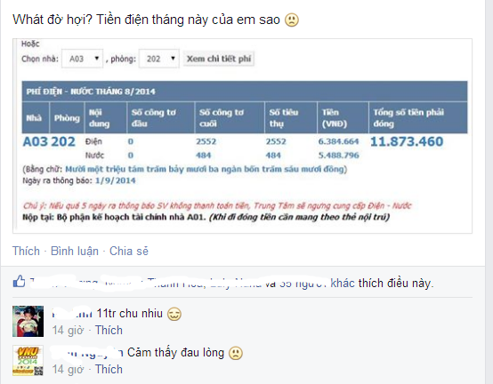 Sinh viên ký túc nhận 