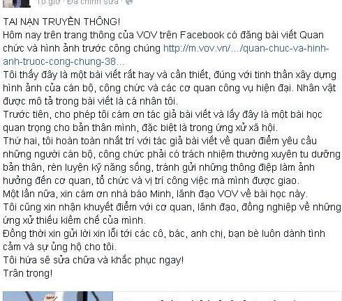 Lãnh đạo ngành giao thông xin lỗi về cú tai nạn truyền thông