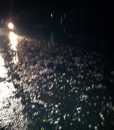 Xuất hiện mưa đá liên tiếp trong đêm ở Lào Cai