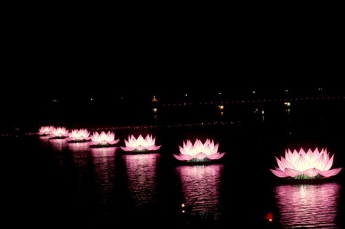7 đóa sen khổng lồ rực sáng trên sông Hương