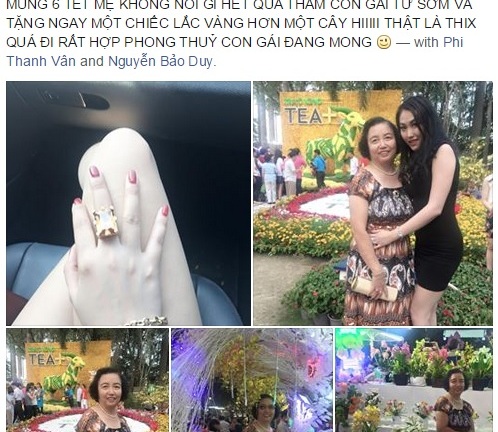 Phi Thanh Vân vui vẻ khoe quà năm mới hơn một cây vàng