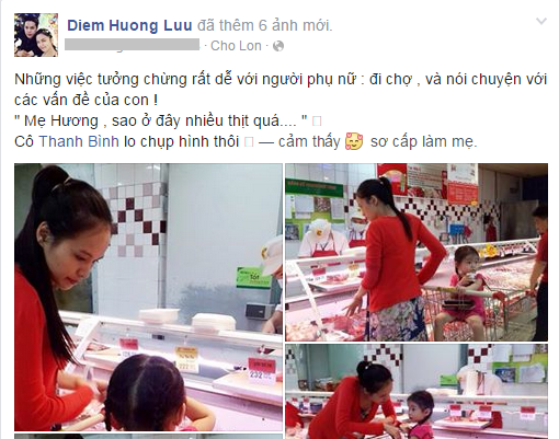 Diễm Hương bụng bầu giản dị đi siêu thị