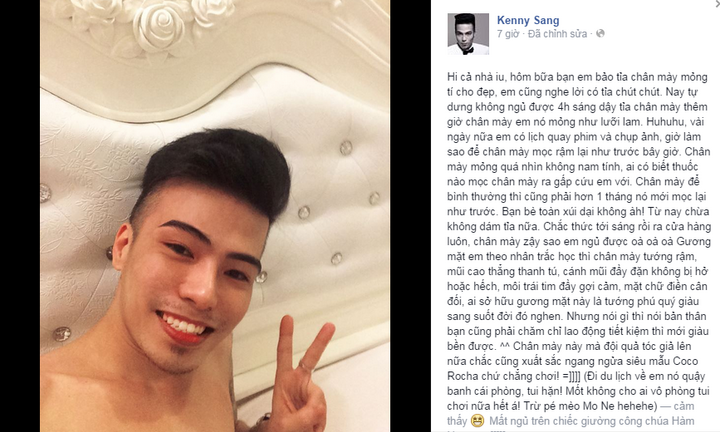 Kenny Sang tái xuất, bán nude trên giường “công chúa Hàm Hương”