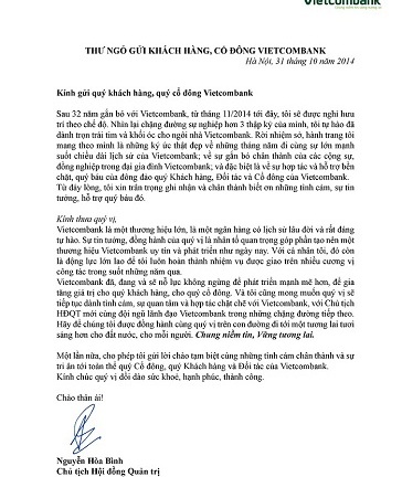 Chủ tịch HĐQT Vietcombank rời ghế sau 32 năm 