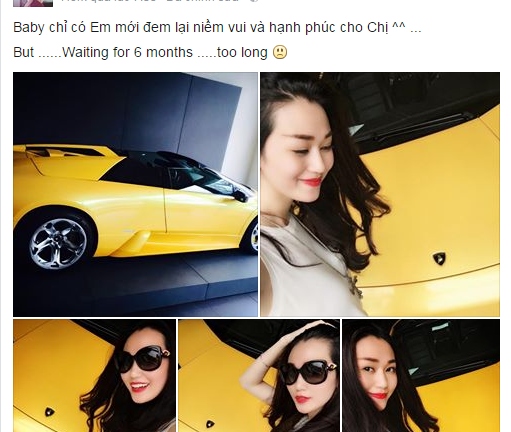 Khánh My chịu chơi sắm siêu xe Lamborghini 5 tỷ
