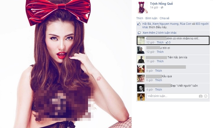 Hồng Quế khoe vòng 1 quá đà gây nhức mắt