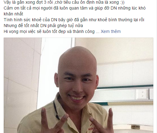 Duy Nhân vui mừng vượt qua giai đoạn hiểm nghèo