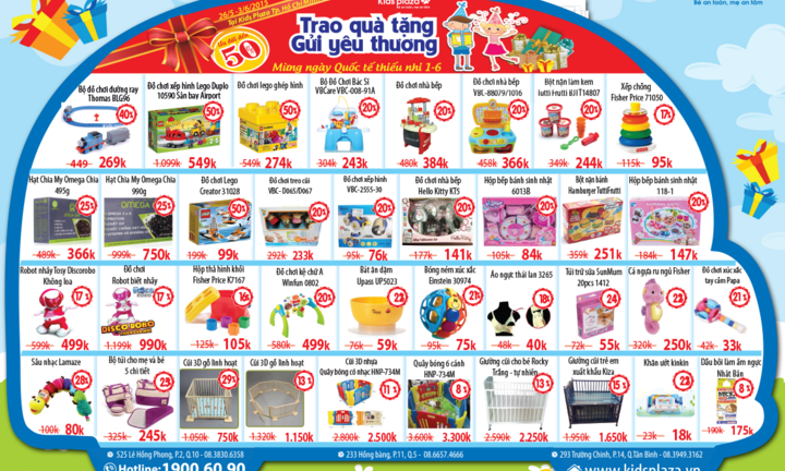 Kids Plaza giảm giá tới 50\% mừng ngày Tết thiếu nhi