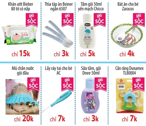 Thỏa sức mua sắm cho bé yêu chỉ từ 1.000 đồng