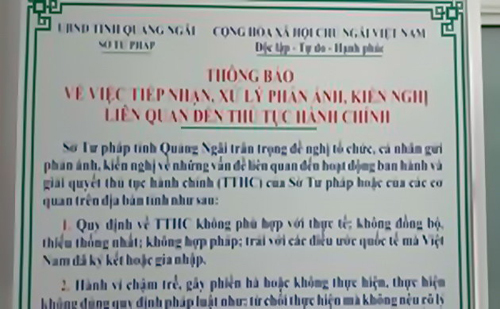 Quảng Ngãi: Chủ tịch UBND tỉnh công khai số điện thoại nhận phản ánh
