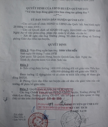 Nghệ An: Giáo viên hợp đồng huyện khốn đốn với mức lương do trường chi trả