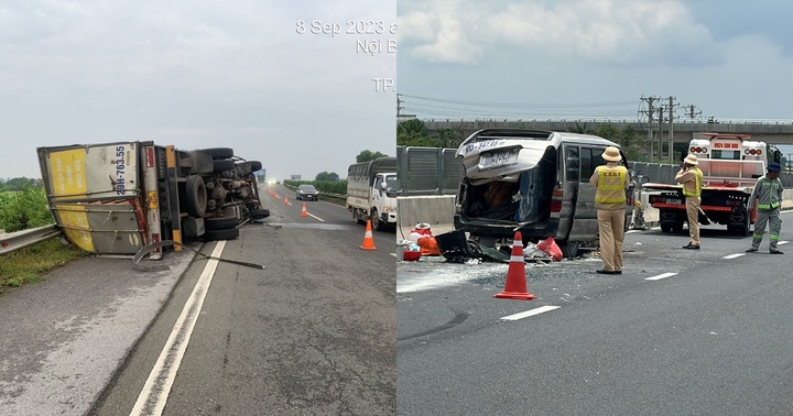 Tin tức tai nạn giao thông mới nhất ngày 9/9: Xe tải bị lật trên cao tốc Nội Bài - Lào Cai, tài xế tử vong