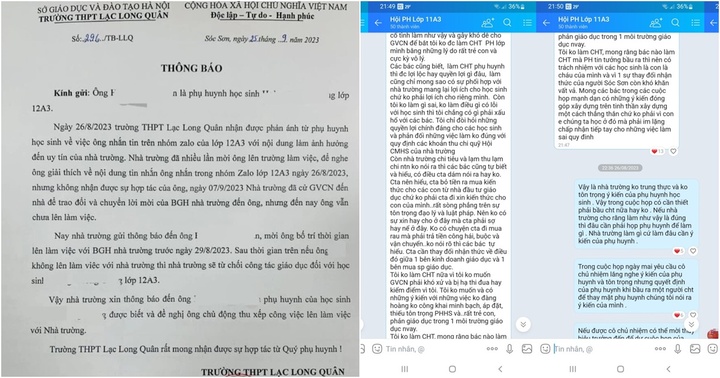 Nội dung tin nhắn khiến trường từ chối dạy học sinh vì phụ huynh 