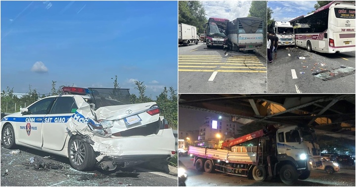 Tin tức tai nạn giao thông mới nhất ngày 9/11: Xe cấp cứu tông xe CSGT trên cao tốc, một người bị thương