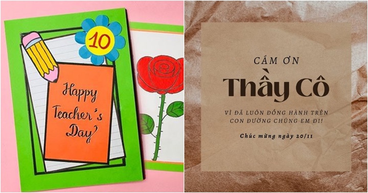 Một số mẫu thiệp mừng đẹp, ý nghĩa cho ngày Nhà giáo Việt Nam 20/11