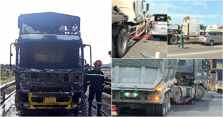 Tin tức tai nạn giao thông mới nhất ngày 30/11: Xe tải cháy rụi trên cao tốc Vĩnh Hảo-Phan Thiết