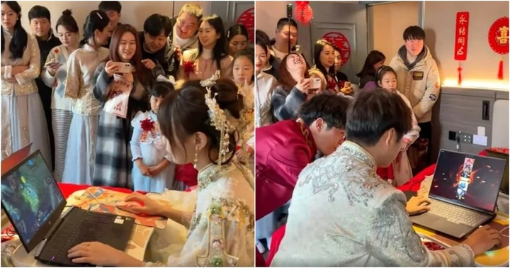 Cặp đôi biến lễ cưới thành cuộc thi chơi game gây sốt mạng xã hội