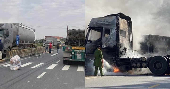 Tin tức tai nạn giao thông mới nhất ngày 22/12: Xe đầu kéo bốc cháy dữ dội trên đường Hồ Chí Minh