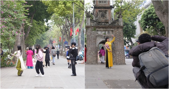 Giới trẻ nô nức diện áo dài chụp ảnh đón xuân, thợ ảnh thu nhập hơn 5 triệu/ngày