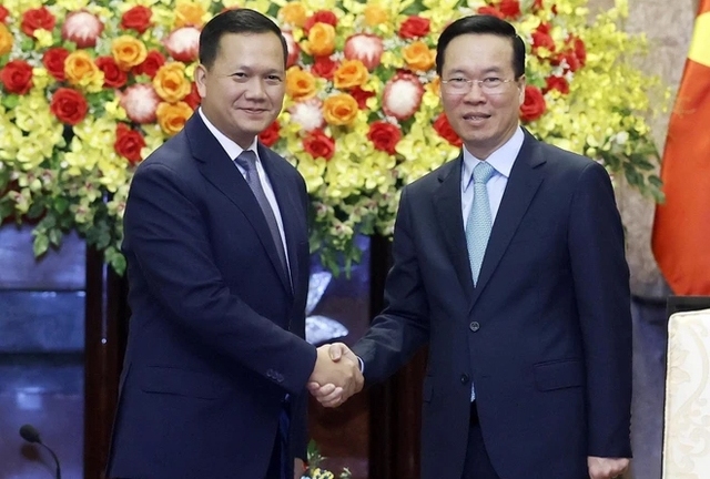 Chủ tịch nước Võ Văn Thưởng tiếp Thủ tướng Campuchia Hun Manet