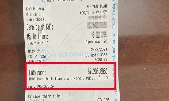 Vụ hóa đơn tiền nước 57 triệu ở TP.HCM: Người dân chỉ cần đóng bằng các tháng trước
