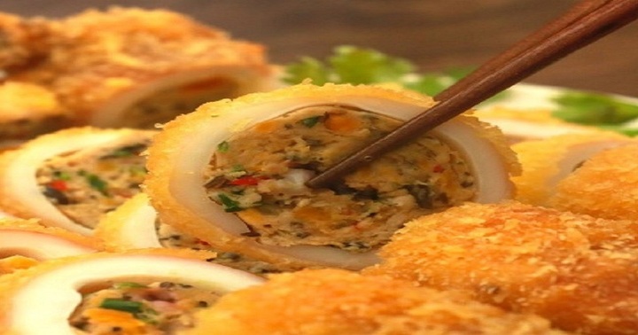 Bật mí công thức làm mực nhồi trứng muối chiên giòn rụm, béo ngậy cực ngon miệng