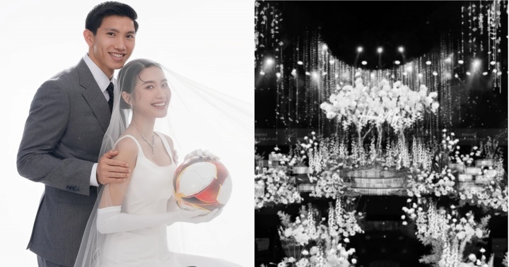 Lộ những hình ảnh đầu tiên về không gian tiệc cưới của Đoàn Văn Hậu - Doãn Hải My ở Hà Nội, nhiều cô gái nhìn chỉ biết ước