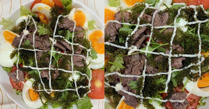 Món ngon mỗi ngày: Đổi vị cho gia đình bằng món salad rong nho thịt bò vừa bổ dưỡng lại còn ngon miệng