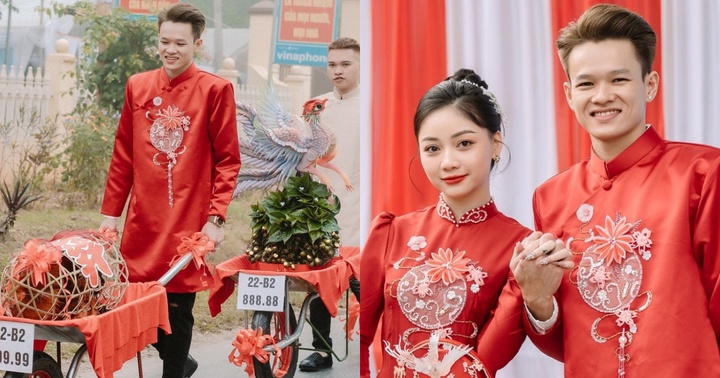 Đám cưới độc lạ: Chàng trai thuê 10 chiếc xe rùa, chở sính lễ đến hỏi cưới cô hàng xóm