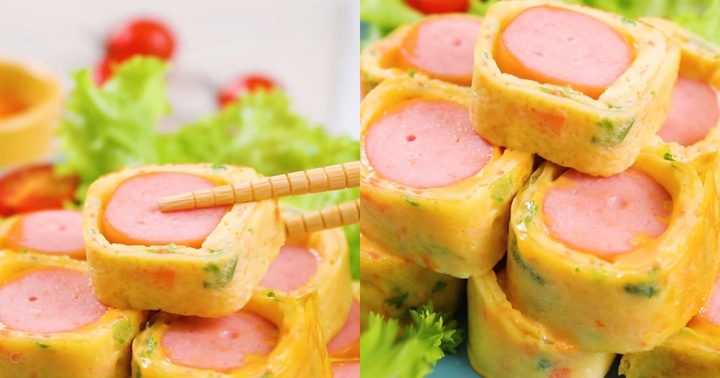 Công thức làm món trứng cuộn xúc xích đơn giản nhưng lại rất ngon