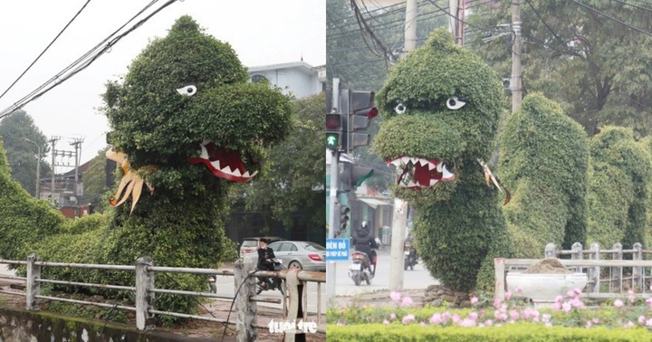 Tạo hình rồng ở Nghệ An gây tranh cãi: Cư dân mạng ví von “giống  sâu xanh”