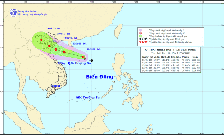 Áp thấp nhiệt đới mạnh lên, miền Bắc có thể hứng bão 2 ngày tới