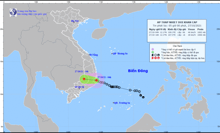 Áp thấp nhiệt đới đổ bộ Khánh Hòa, gió giật cấp 8
