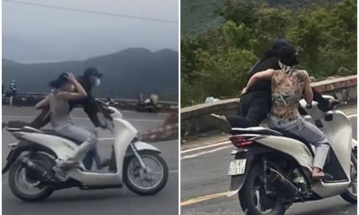 Vụ đôi nam nữ chạy xe SH “diễn xiếc” trên đèo Hải Vân: Công an đang xác minh