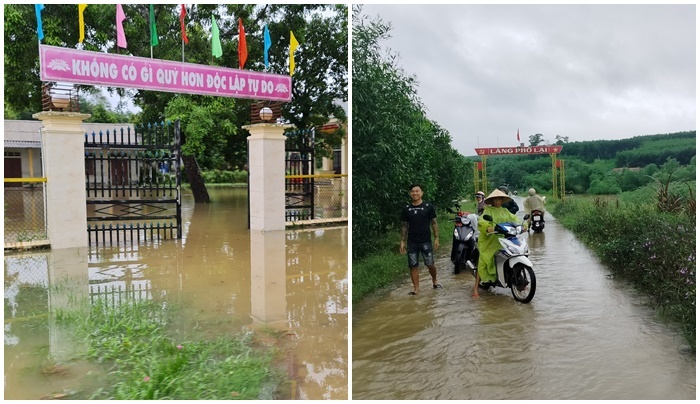 Mưa lớn ở Thừa Thiên - Huế, hàng trăm học sinh các xã vùng thấp trũng phải nghỉ học