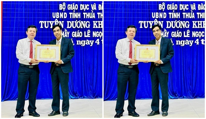 Bộ GD&ĐT tặng bằng khen cho thầy giáo Lê Ngọc Thùy dũng cảm cứu 3 người trong lũ tại Huế