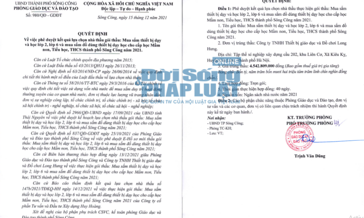 Phòng GD&ĐT TP Sông Công - Bài 1: Công tác đấu thầu mua sắm có nhiều dấu hiệu bất thường