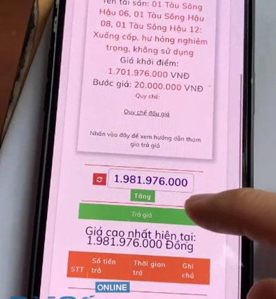 Công ty Đấu giá Thành An: Khách hàng không thể trả giá trong cuộc đấu tài sản của công ty CP Vận tải sông biển Cần Thơ