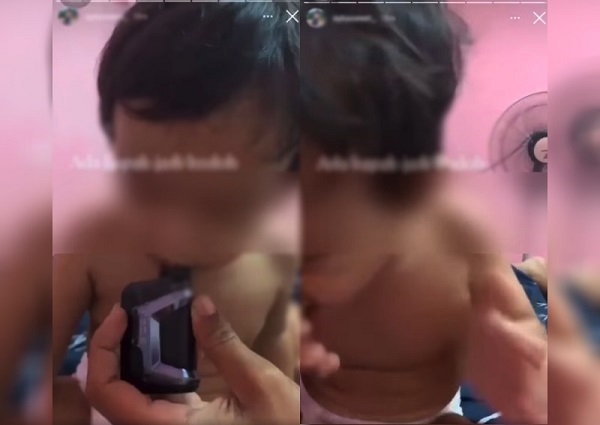 Bố ép con 2 tuổi hút thuốc lá điện tử, mẹ không ngăn cản còn có hành động gây phẫn nộ