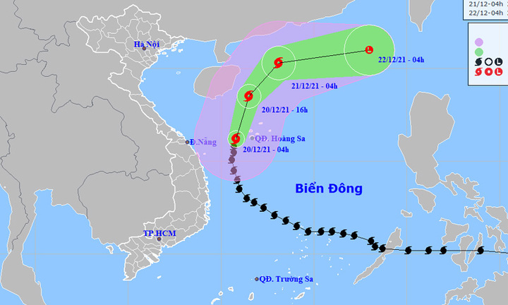 Bão số 9 đổi hướng di chuyển và suy yếu dần