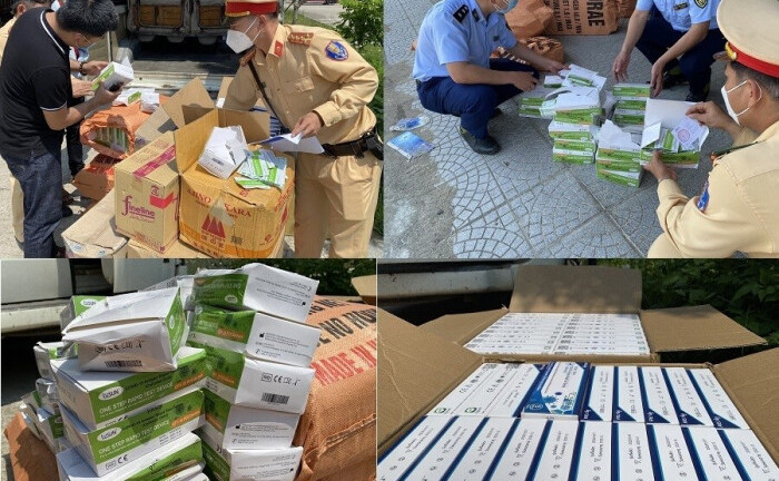 Phát hiện xe khách chở 6.000 bộ kit xét nghiệm nhanh COVID-19 không rõ nguồn gốc